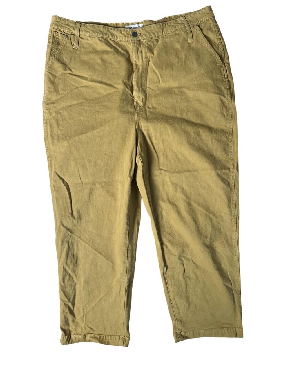 Madewell Pants Womens 36 Yellow Chino Straight Cotton Twill Pockets Stretch